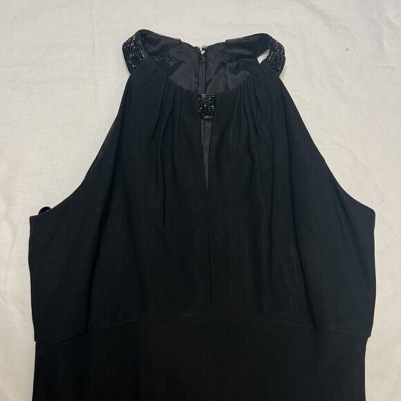 Alex Evenings Vintage 90s Beaded Halter Evening Gown Maxi Sheath Dress Classic - Picture 5 of 9